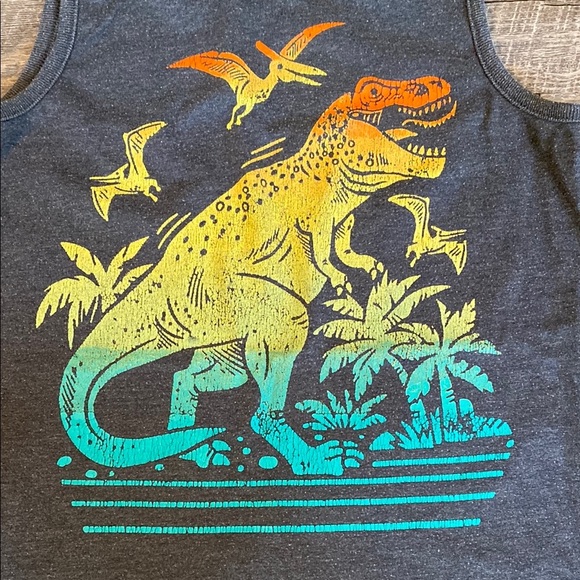 Jumping Beans Dark Heather Gray Dinosaur Tank Top - Picture 1 of 5